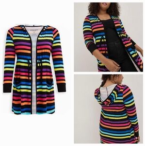 Torrid Rainbow Striped Cardigan